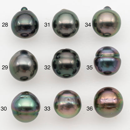 9-10mm Tahitian Pearl Natural Color with High Luster, Loose Undrilled for Jewelry Making, SKU # 3179TH
