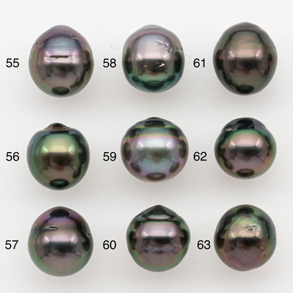 9-10mm Tahitian Pearl Natural Color with High Luster, Loose Undrilled for Jewelry Making, SKU # 3179TH