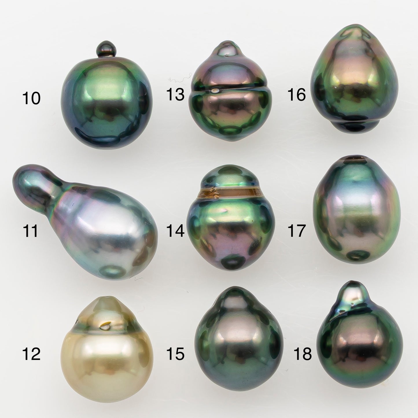 9-10mm Tahitian Pearl Natural Color with High Luster, Loose Undrilled for Jewelry Making, SKU # 3180TH