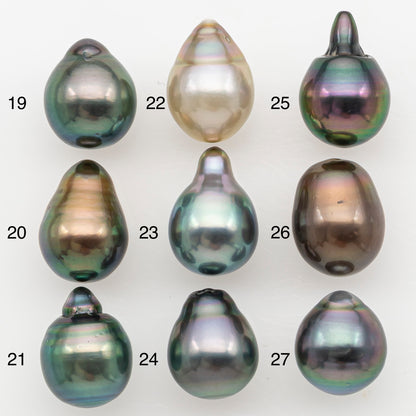 9-10mm Tahitian Pearl Natural Color with High Luster, Loose Undrilled for Jewelry Making, SKU # 3180TH