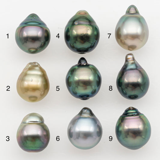 9-10mm Tahitian Pearl Natural Color with High Luster, Loose Undrilled for Jewelry Making, SKU # 3181TH