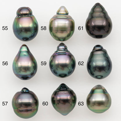9-10mm Tahitian Pearl Natural Color with High Luster, Loose Undrilled for Jewelry Making, SKU # 3181TH