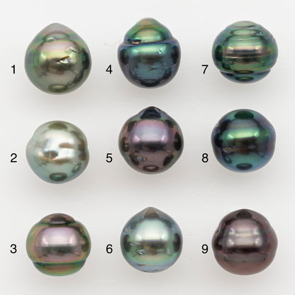 9-10mm Tahitian Pearl Natural Color with High Luster, Loose Undrilled for Jewelry Making, SKU # 3182TH