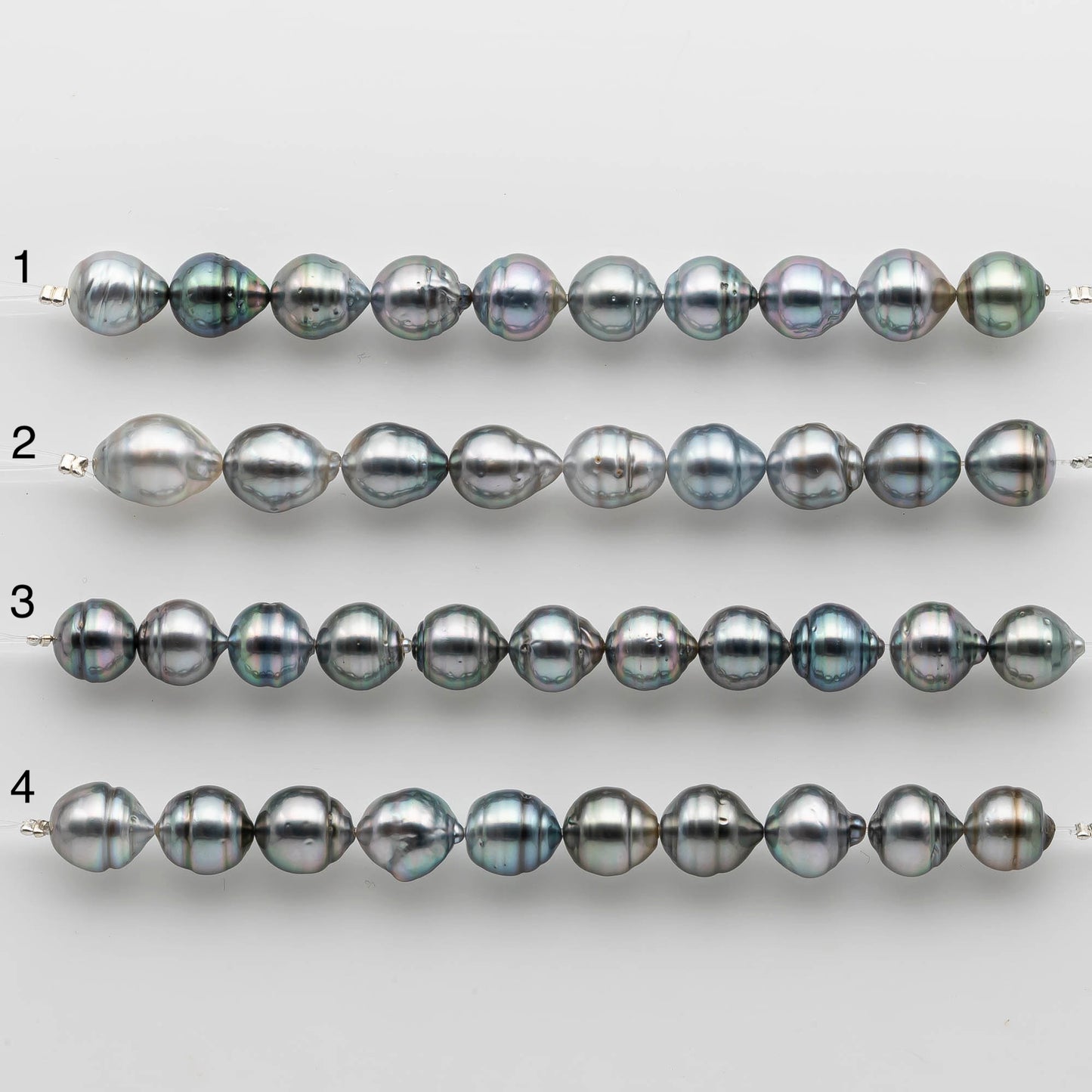 9-10mm Tahitian Pearl in Short Strand with All Natural Color with High Luster for Jewelry Making, SKU# 2472TH