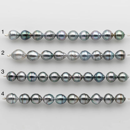 9-10mm Tahitian Pearl in Short Strand with All Natural Color with High Luster for Jewelry Making, SKU# 2472TH