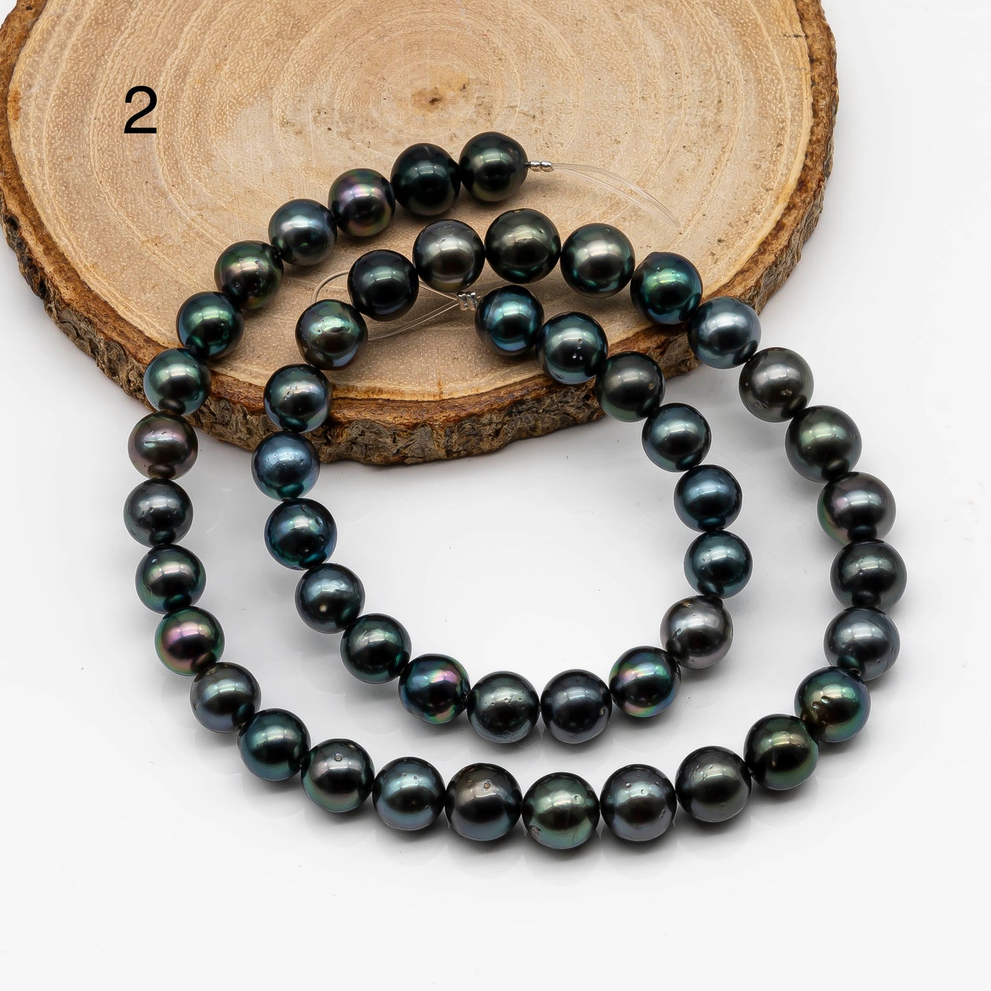 8-9mm Tahitian Pearl in Full Strand with Natural Color and High Luster, For Jewelry Making with Blemishes, SKU # 2067TH