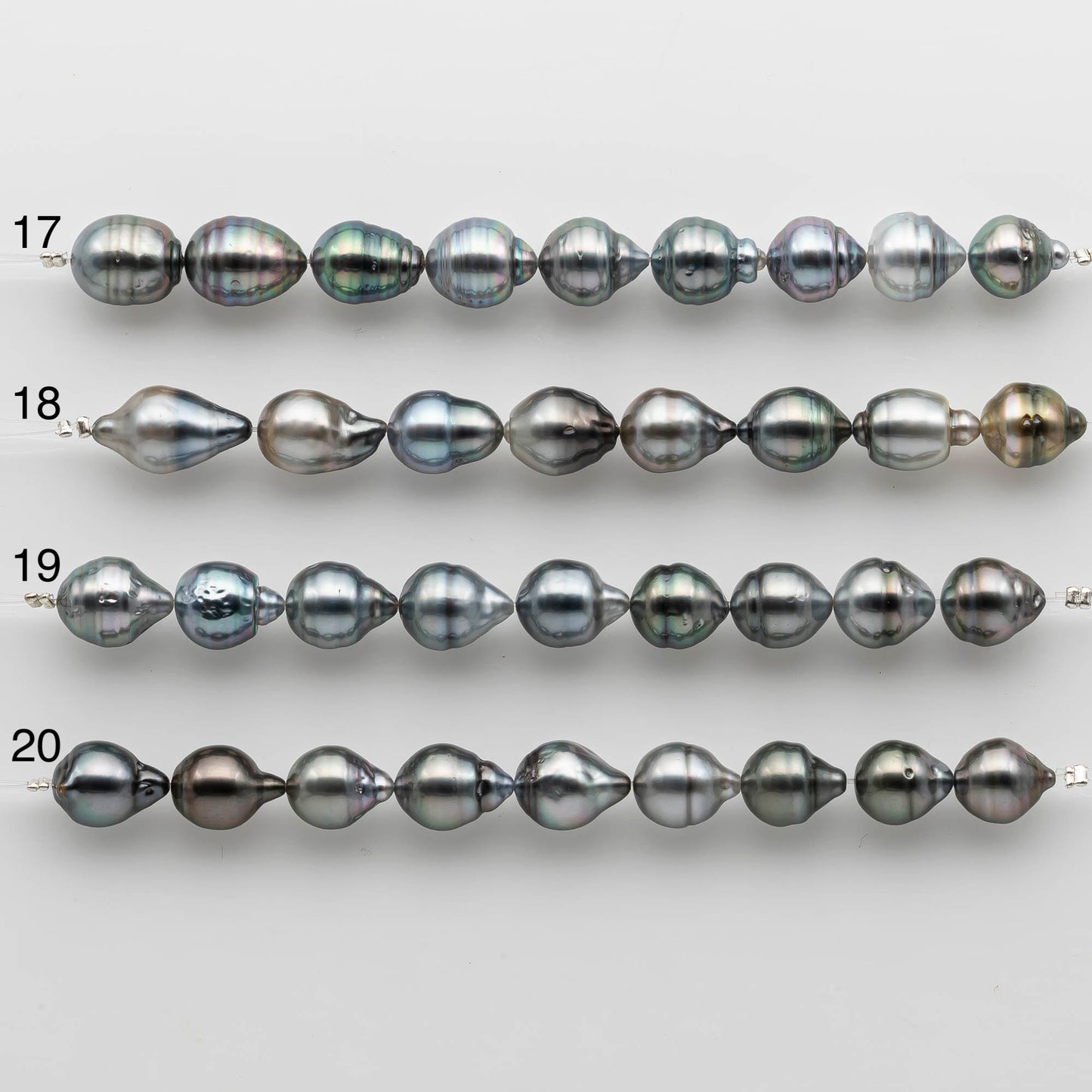 9-10mm Tahitian Pearl in Short Strand with All Natural Color with High Luster for Jewelry Making, SKU# 2472TH
