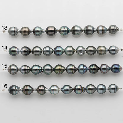 9-10mm Tahitian Pearl in Short Strand with All Natural Color with High Luster for Jewelry Making, SKU# 2470TH