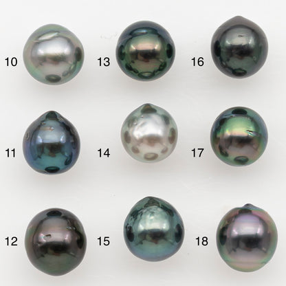 8-9mm Tahitian Pearl Natural Color with High Luster, Loose Undrilled for Jewelry Making, SKU # 3184TH