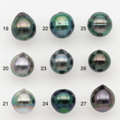 8-9mm Tahitian Pearl Natural Color with High Luster, Loose Undrilled for Jewelry Making, SKU # 3184TH