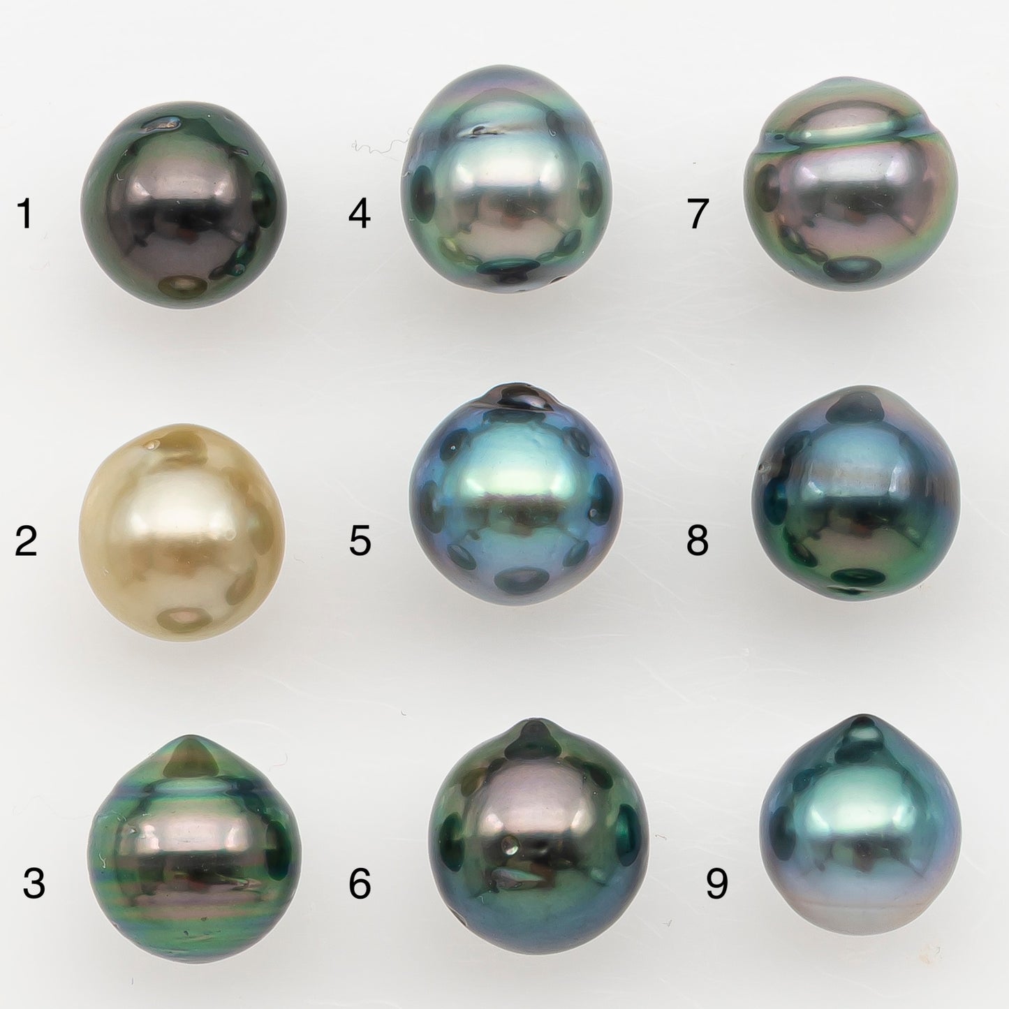 8-9mm Tahitian Pearl Natural Color with High Luster, Loose Undrilled for Jewelry Making, SKU # 3185TH