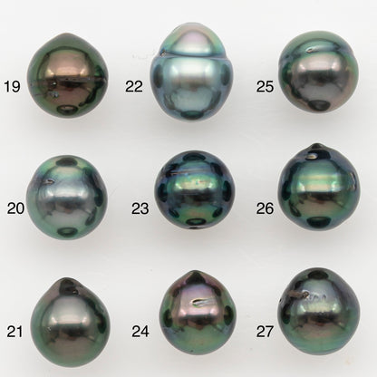 8-9mm Tahitian Pearl Natural Color with High Luster, Loose Undrilled for Jewelry Making, SKU # 3185TH