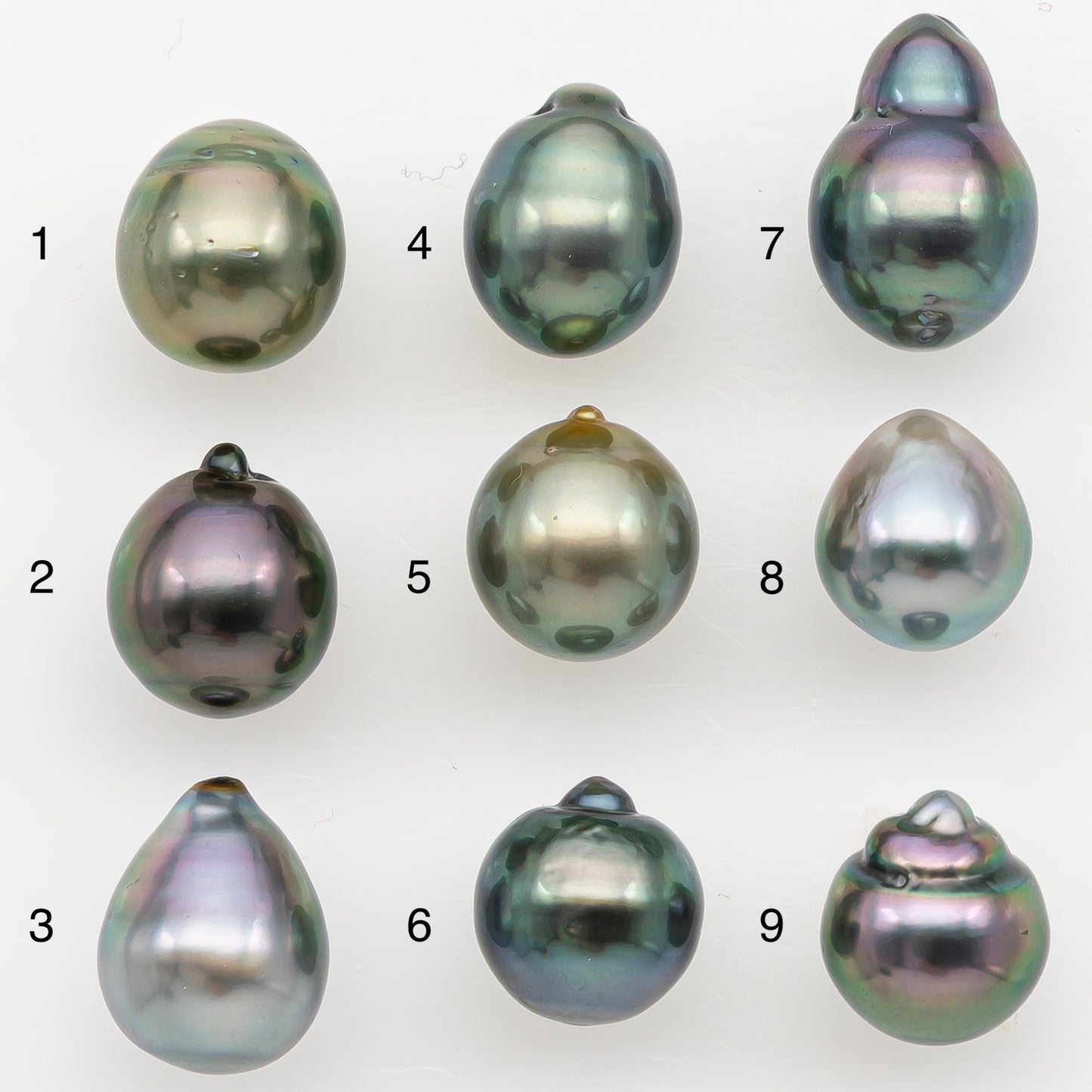 8-9mm Tahitian Pearl Natural Color with High Luster, Loose Undrilled for Jewelry Making, SKU # 3187TH