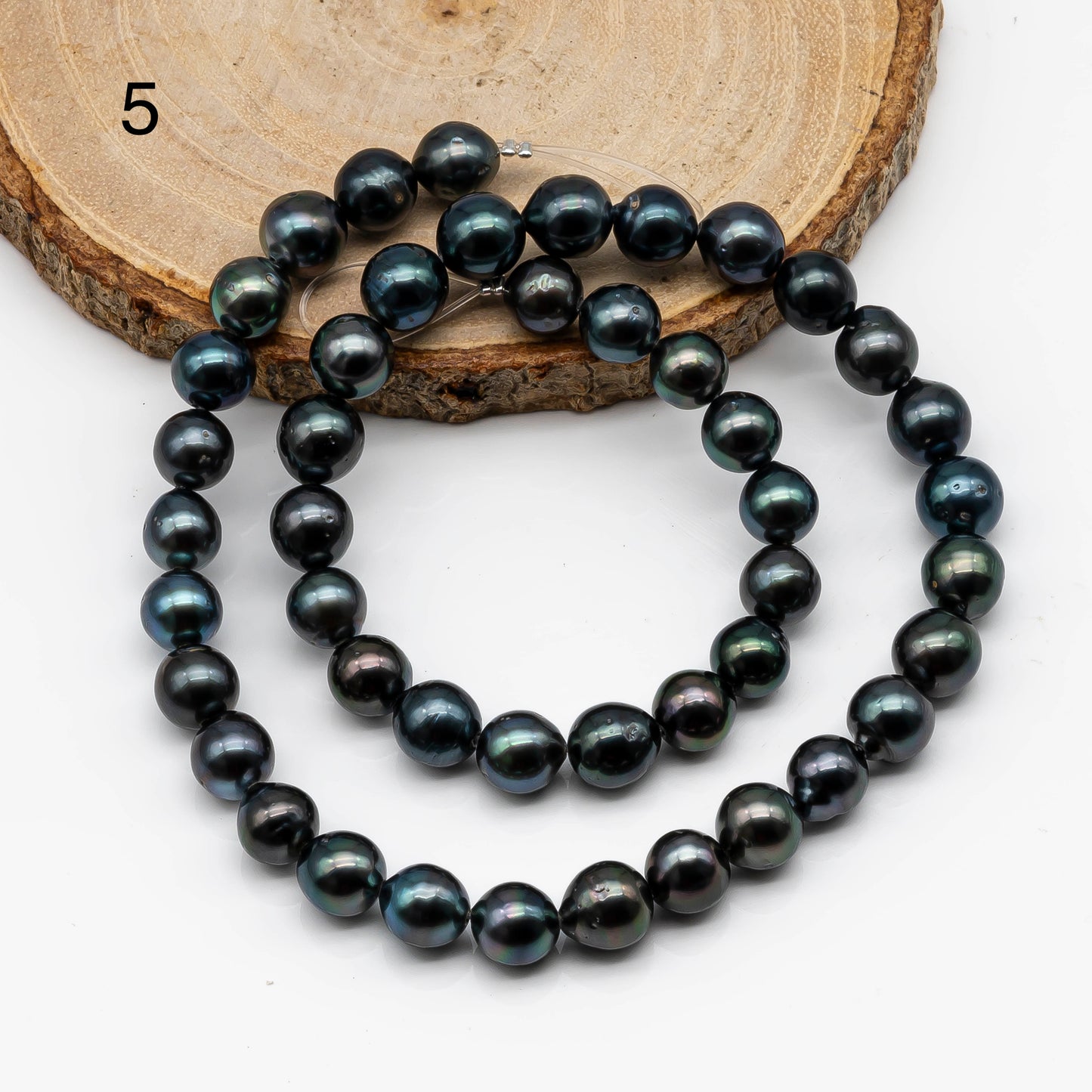 8-9mm Tahitian Pearl in Full Strand with Natural Color and High Luster, For Jewelry Making with Blemishes, SKU # 2067TH