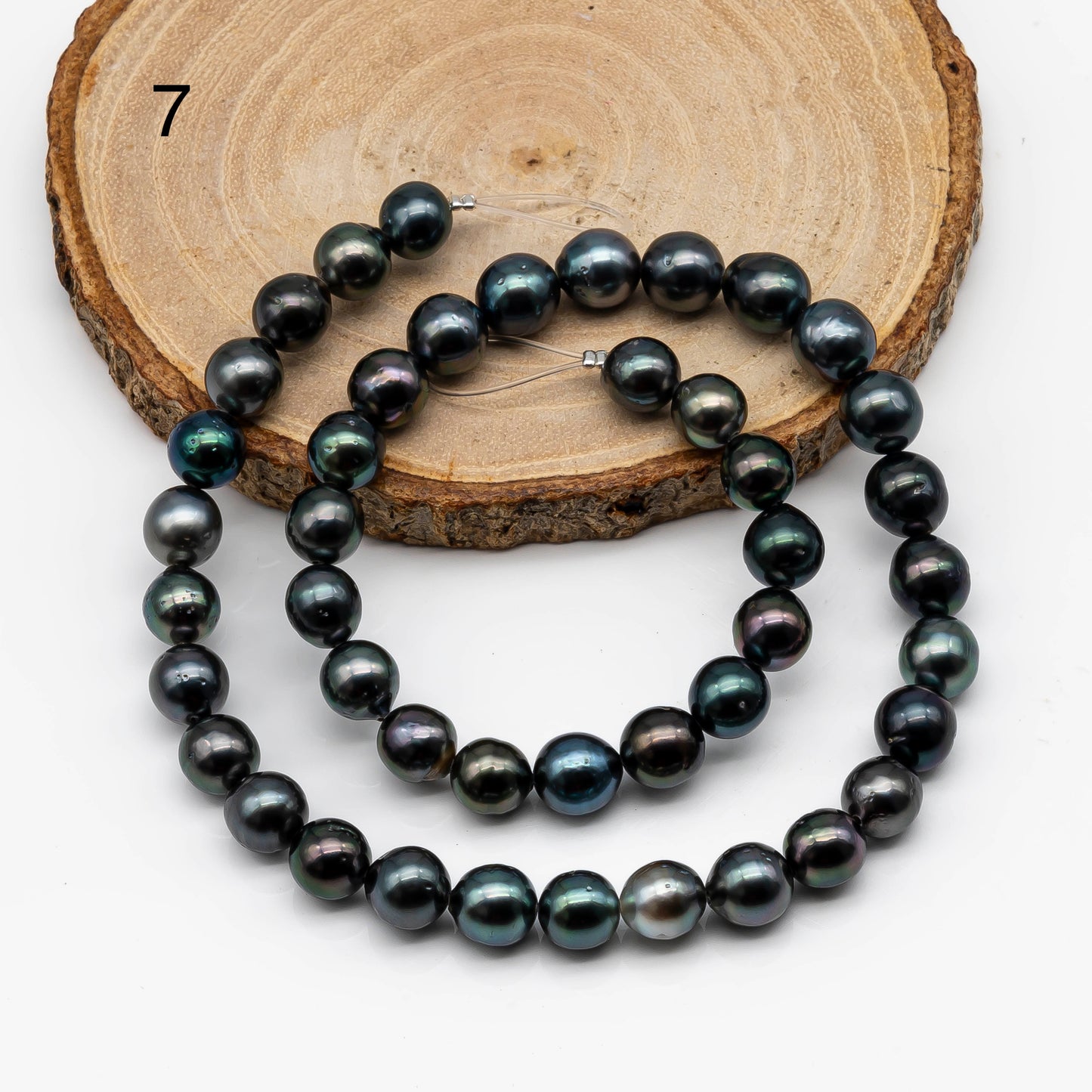 8-9mm Tahitian Pearl in Full Strand with Natural Color and High Luster, For Jewelry Making with Blemishes, SKU # 2067TH