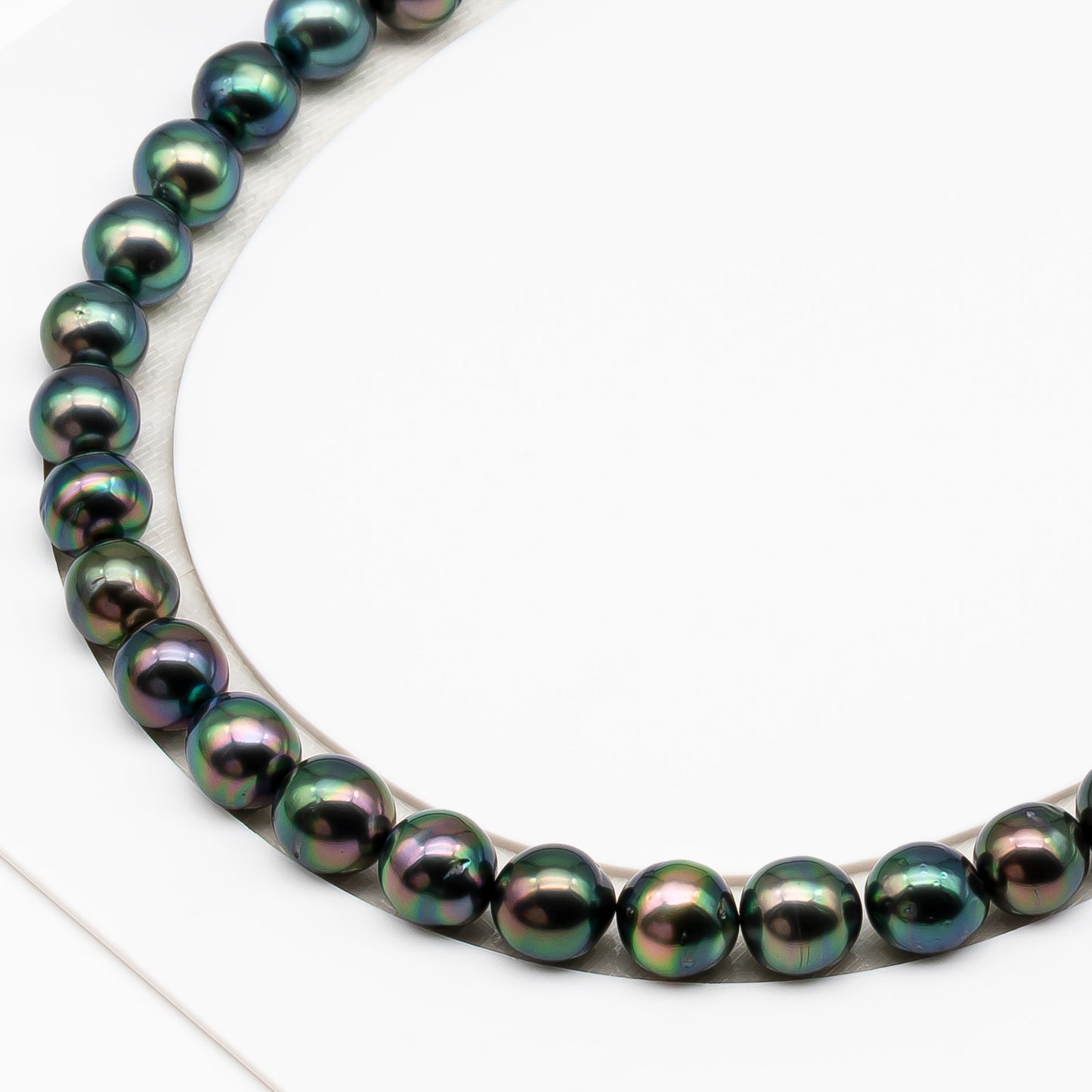 9-10mm Tahitian Pearl in Full Strand (No Hole), Natural Colors with High Luster, Temporarily Strung Pearls for Jewelry Making, SKU # 3191TH