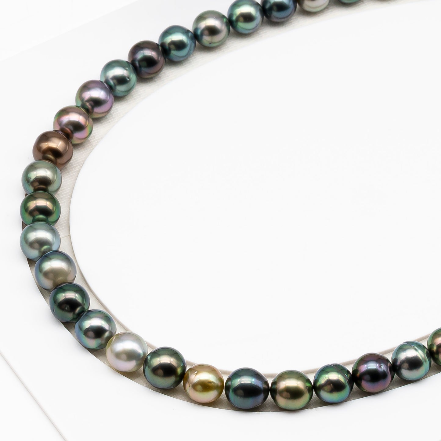 9-10mm Tahitian Pearl in Full Strand (No Hole), Natural Colors with High Luster, Temporarily Strung Pearls for Jewelry Making, SKU # 3192TH