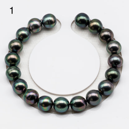 9-10mm Tahitian Pearl Short Strand (No Hole), Near Round or Drop with High Luster and Natural Colors, SKU # 3194TH