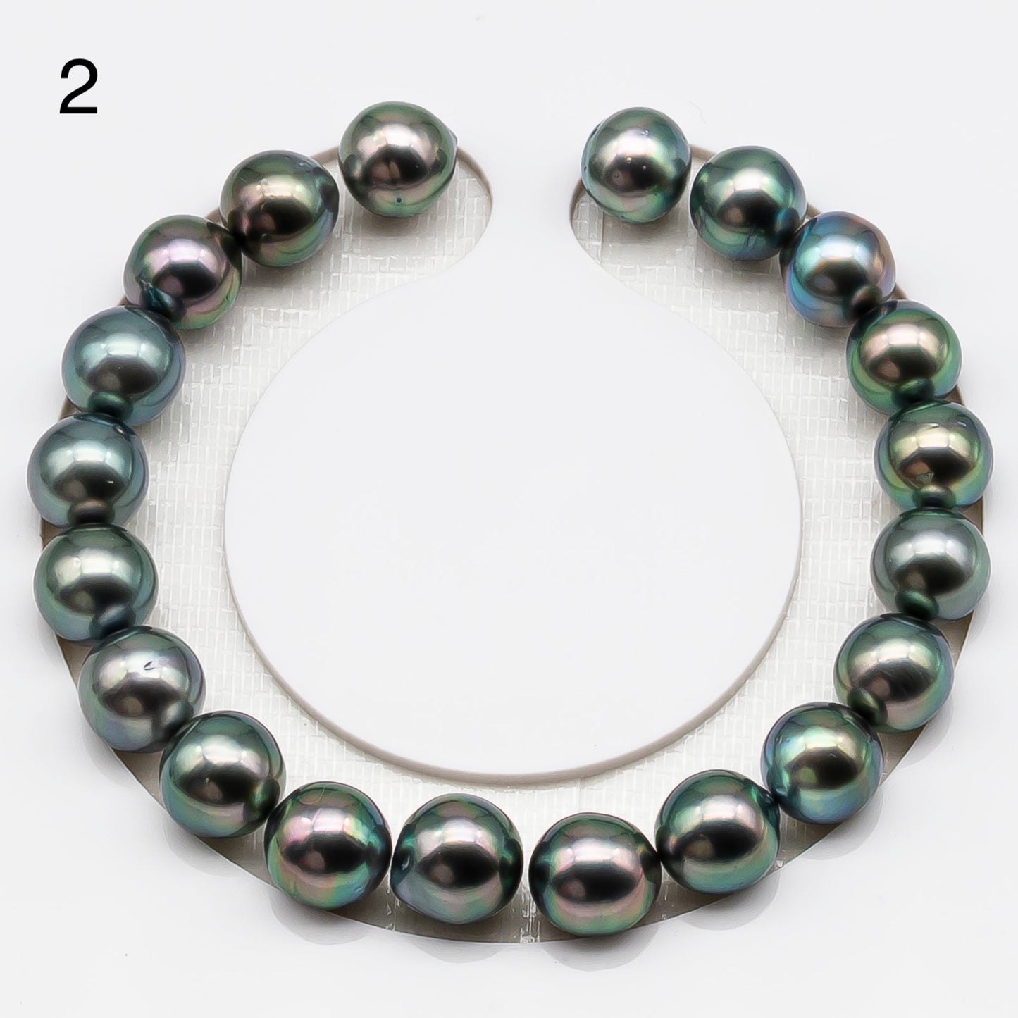 9-10mm Tahitian Pearl Short Strand (No Hole), Near Round or Drop with High Luster and Natural Colors, SKU # 3194TH