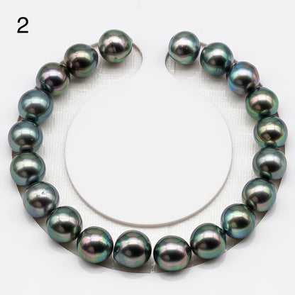 9-10mm Tahitian Pearl Short Strand (No Hole), Near Round or Drop with High Luster and Natural Colors, SKU # 3194TH