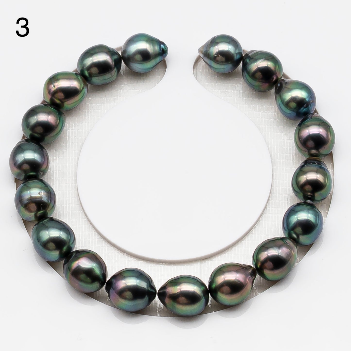 9-10mm Tahitian Pearl Short Strand (No Hole), Near Round or Drop with High Luster and Natural Colors, SKU # 3194TH