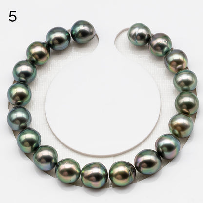 9-10mm Tahitian Pearl Short Strand (No Hole), Near Round or Drop with High Luster and Natural Colors, SKU # 3194TH