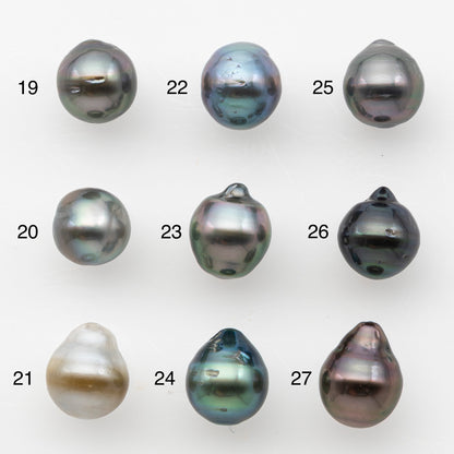 8-9mm Tahitian Pearl, Loose Undrilled with High Luster and Blemishes for Jewelry Making, SKU # 2980TH