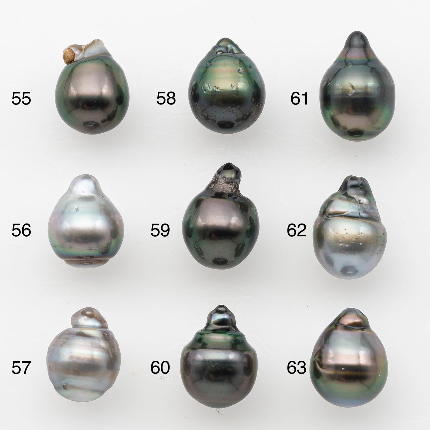 8-9mm Tahitian Pearl, Loose Undrilled with High Luster and Blemishes for Jewelry Making, SKU # 2980TH