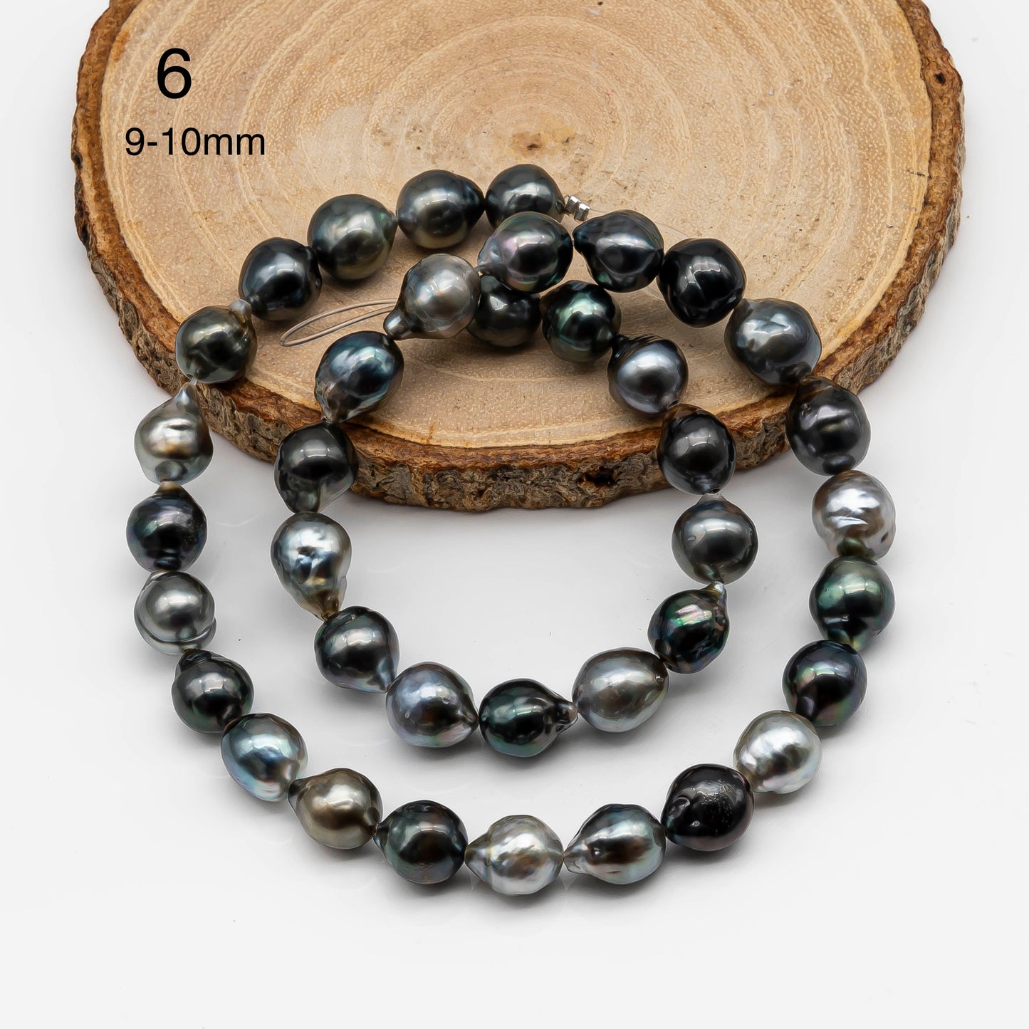 8-11mm Tahitian Pearl in Full Strand with All Natural Color with High Luster for Jewelry Making, SKU# 2069TH