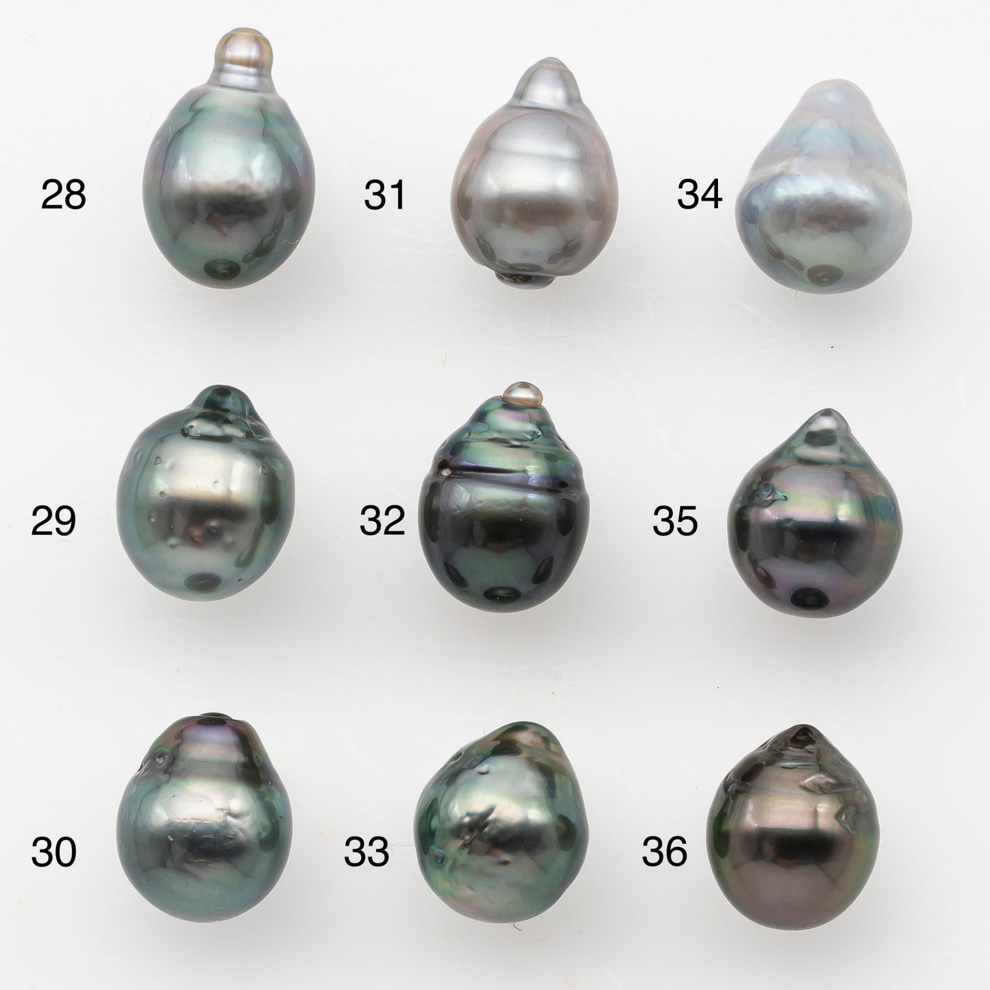 8-9mm Tahitian Pearl, Loose Undrilled with High Luster and Blemishes for Jewelry Making, SKU # 2981TH