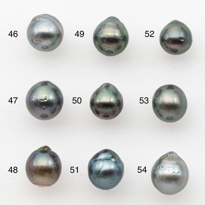 8-9mm Tahitian Pearl, Loose Undrilled with High Luster and Blemishes for Jewelry Making, SKU # 2981TH