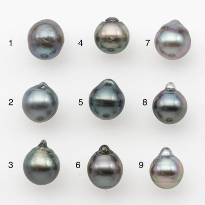 8-9mm Tahitian Pearl, Loose Undrilled with High Luster and Blemishes for Jewelry Making, SKU # 2981TH