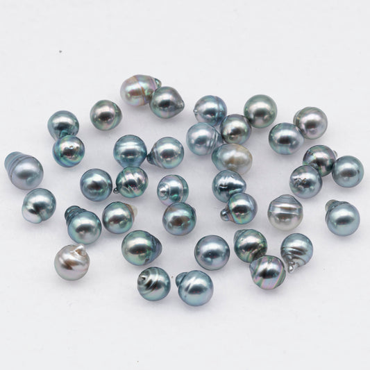 8-11mm Tahitian Pearl Drop with High Luster and Natural Color in Silver Blue with Minor Blemish, Loose Single Piece Undrilled, SKU # 2070TH