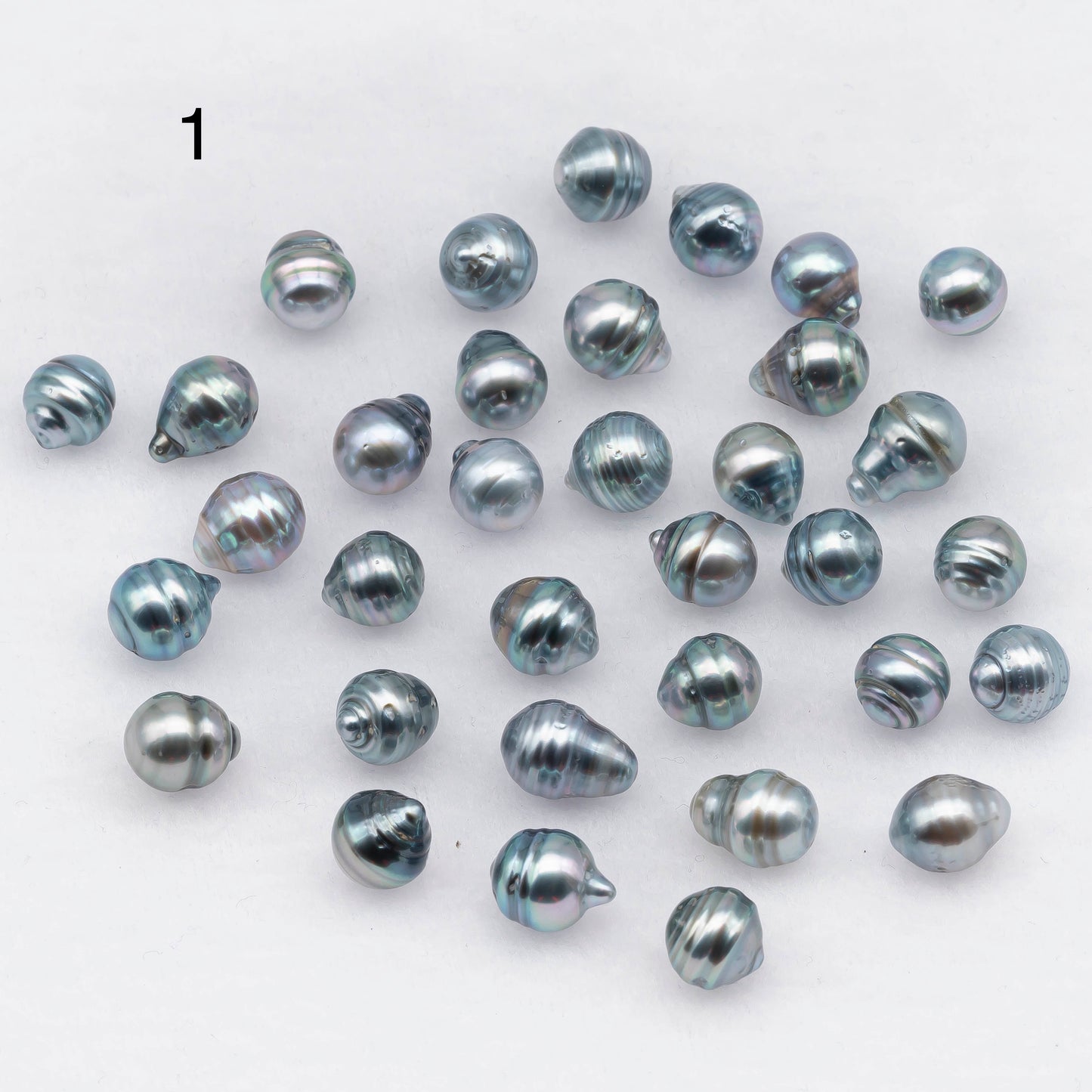 8-11mm Tahitian Pearl Drop with High Luster and Natural Color in Silver Blue with Minor Blemish, Loose Single Piece Undrilled, SKU # 2070TH