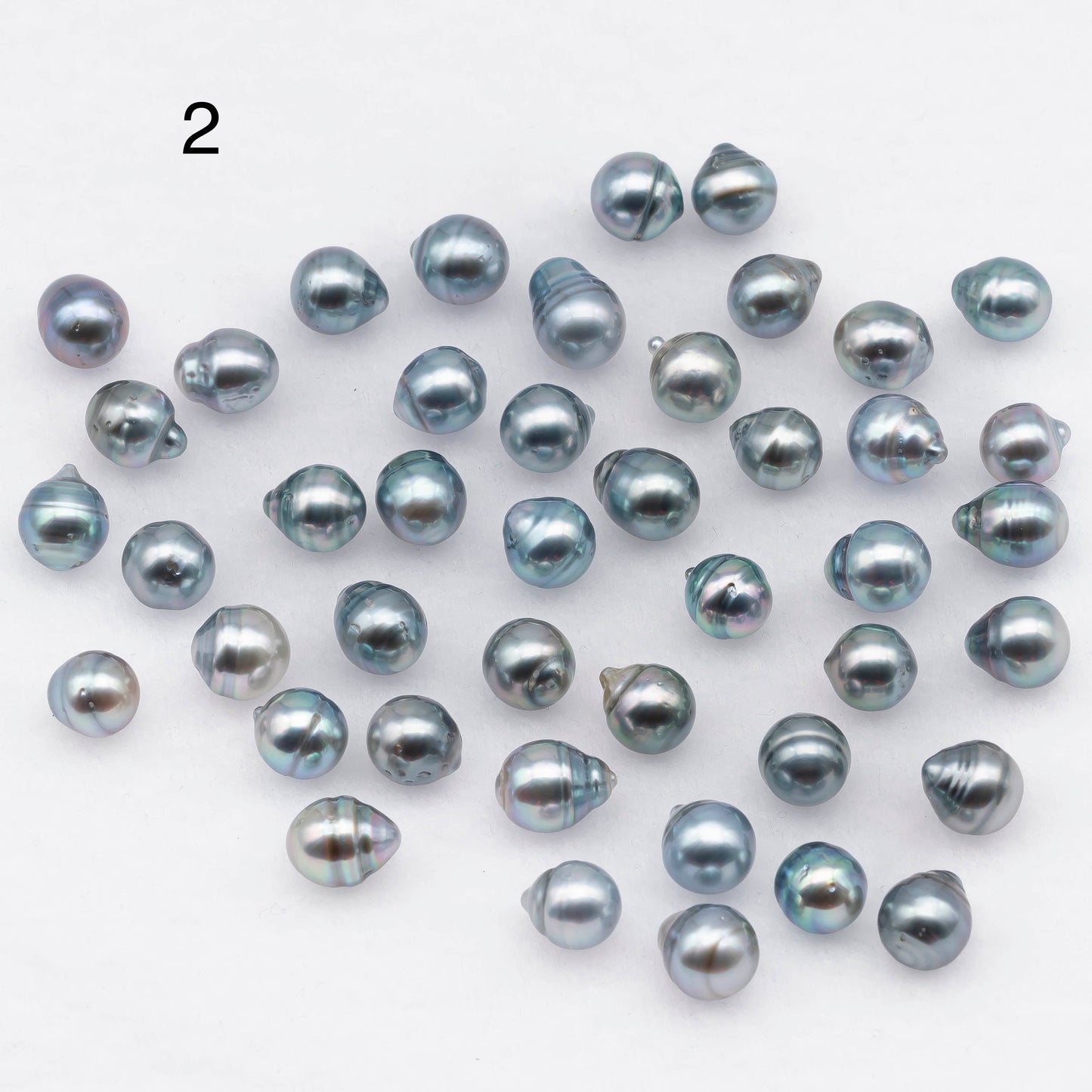 8-11mm Tahitian Pearl Drop with High Luster and Natural Color in Silver Blue with Minor Blemish, Loose Single Piece Undrilled, SKU # 2070TH