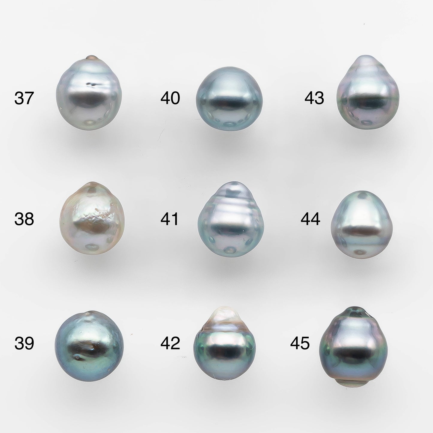 8-9mm Tahitian Pearl Drop with High Luster and Natural Color in Silver Blue with Minor Blemish, Loose Single Piece Undrilled, SKU # 2071TH