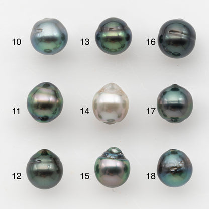 8-9mm Tahitian Pearl, Loose Undrilled with High Luster and Blemishes for Jewelry Making, SKU # 2983TH