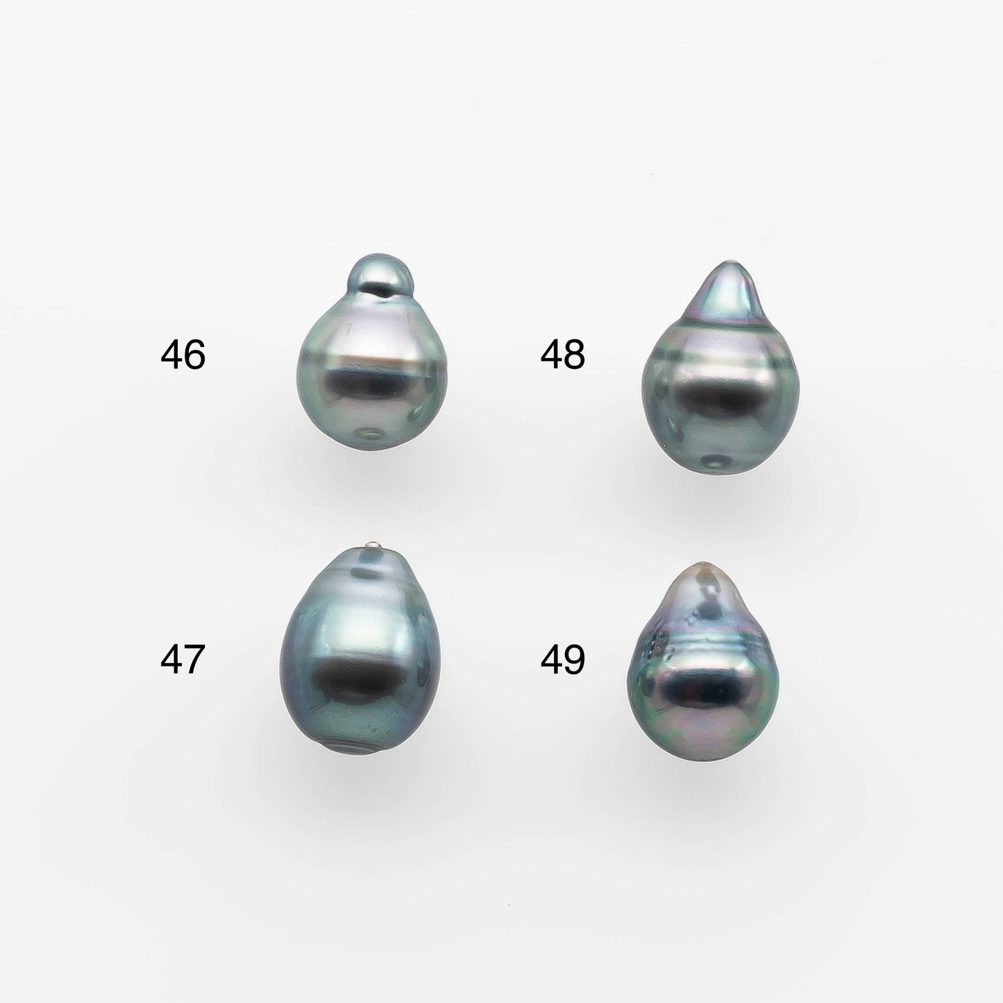 8-9mm Tahitian Pearl Drop with High Luster and Natural Color in Silver Blue with Minor Blemish, Loose Single Piece Undrilled, SKU # 2071TH