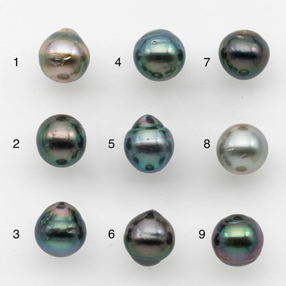 8-9mm Tahitian Pearl, Loose Undrilled with High Luster and Blemishes for Jewelry Making, SKU # 2984TH