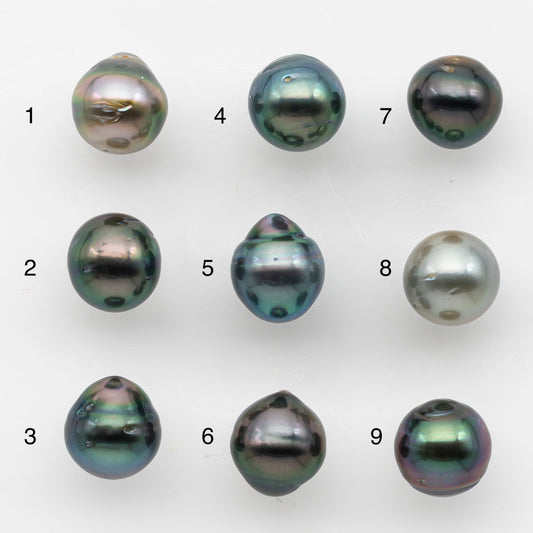 8-9mm Tahitian Pearl, Loose Undrilled with High Luster and Blemishes for Jewelry Making, SKU # 2984TH