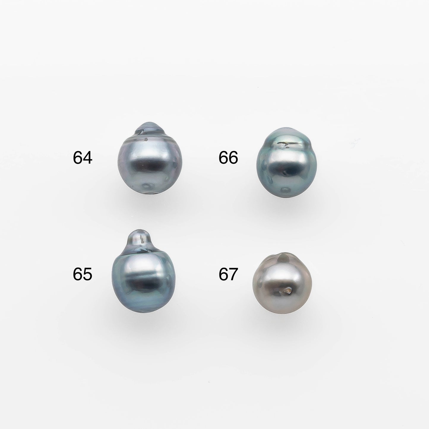 8-9mm Tahitian Pearl Drop with High Luster and Natural Color in Silver Blue with Minor Blemish, Loose Single Piece Undrilled, SKU # 2072TH