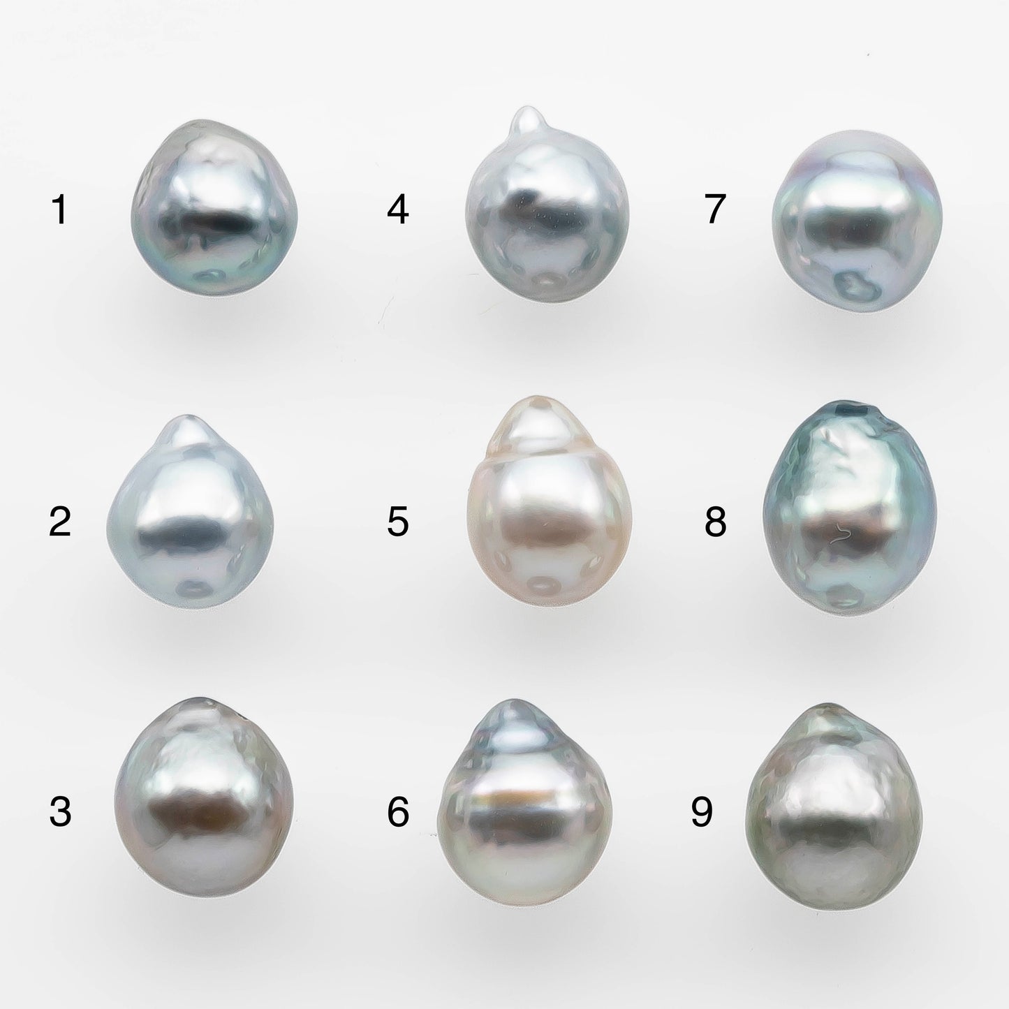 10-11mm Tahitian Pearl Drop with High Luster and Natural Color in Silver Blue, Loose Single Piece Undrilled, SKU # 2074TH