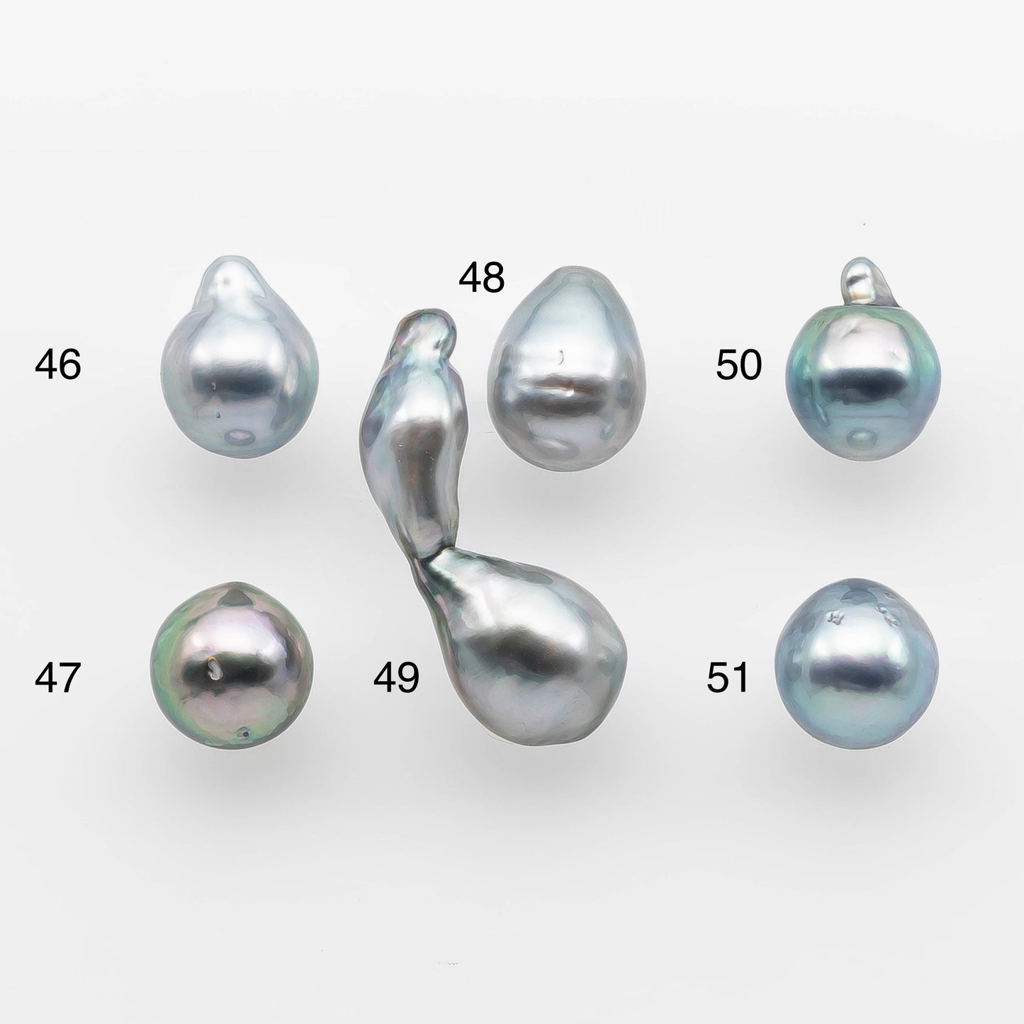 10-11mm Tahitian Pearl Drop with High Luster and Natural Color in Silver Blue, Loose Single Piece Undrilled, SKU # 2074TH