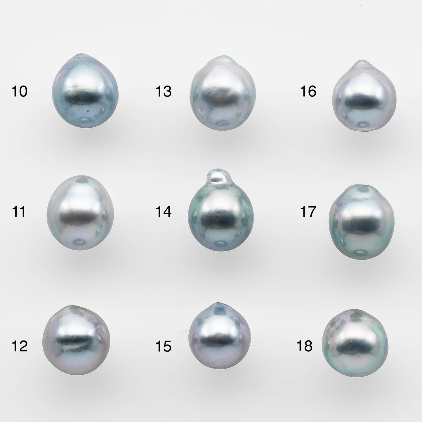 8-9mm High Quality Tahitian Pearl in Silver Blue or Gray Natural Color and Very Nice Luster, Single Piece Loose Undrilled, SKU # 2080TH