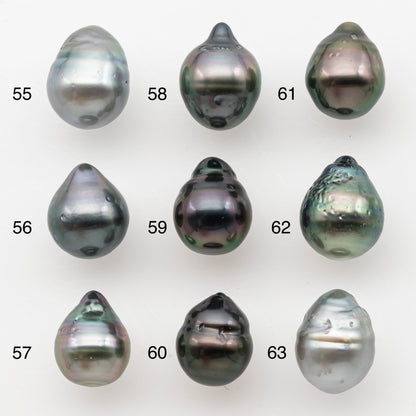 9-10mm Tahitian Pearl, Loose Undrilled with High Luster and Blemishes for Jewelry Making, SKU # 2987TH