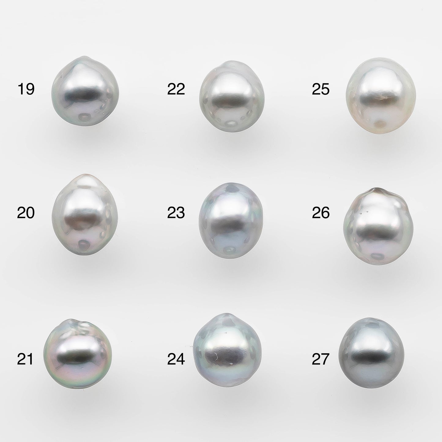 8-9mm High Quality Tahitian Pearl in Silver Blue or Gray Natural Color and Very Nice Luster, Single Piece Loose Undrilled, SKU # 2080TH