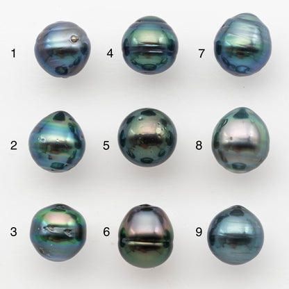 9-10mm Tahitian Pearl, Loose Undrilled with High Luster and Blemishes for Jewelry Making, SKU # 2988TH