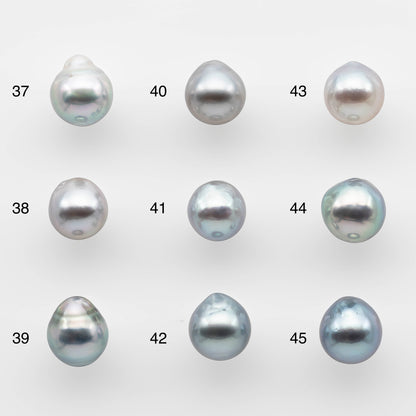 8-9mm High Quality Tahitian Pearl in Silver Blue or Gray Natural Color and Very Nice Luster, Single Piece Loose Undrilled, SKU # 2080TH