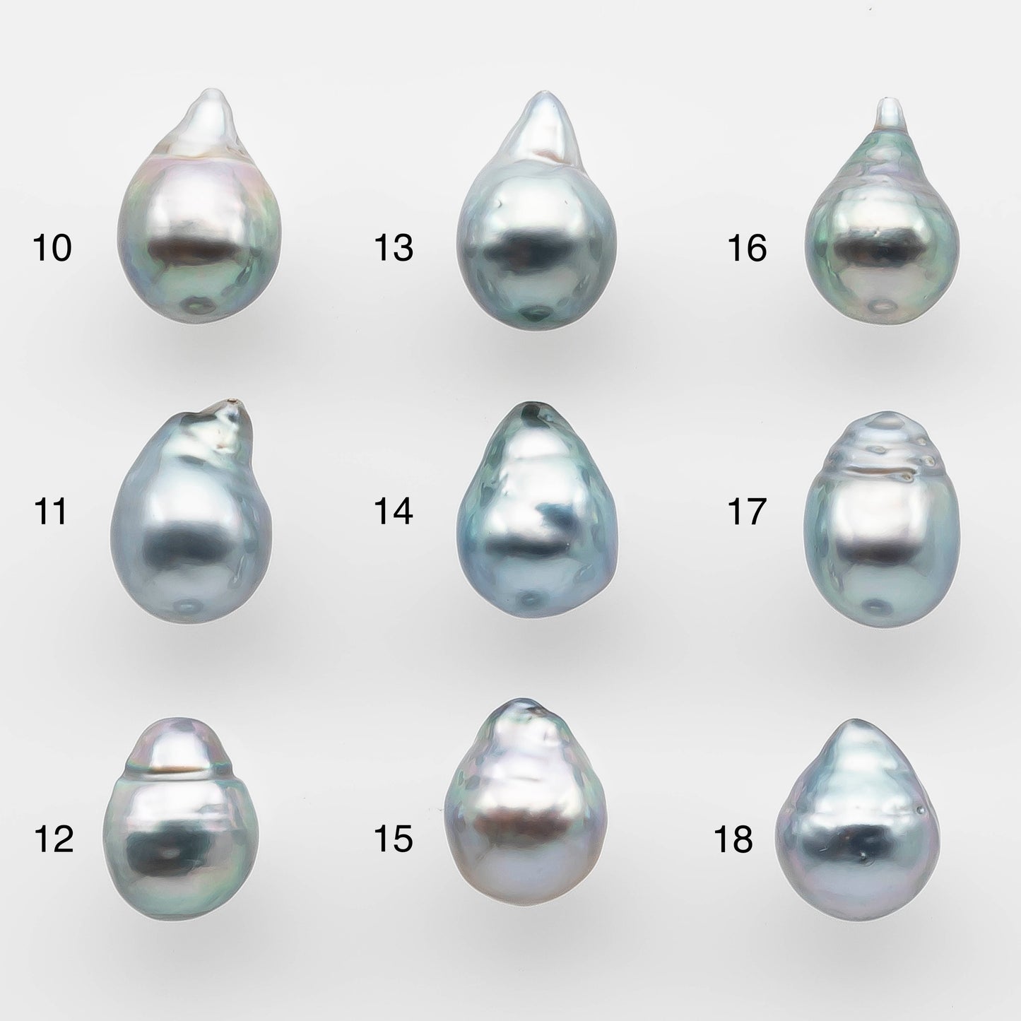 8-9mm High Quality Tahitian Pearl in Silver Blue or Gray Natural Color and Very Nice Luster, Single Piece Loose Undrilled, SKU # 2081TH