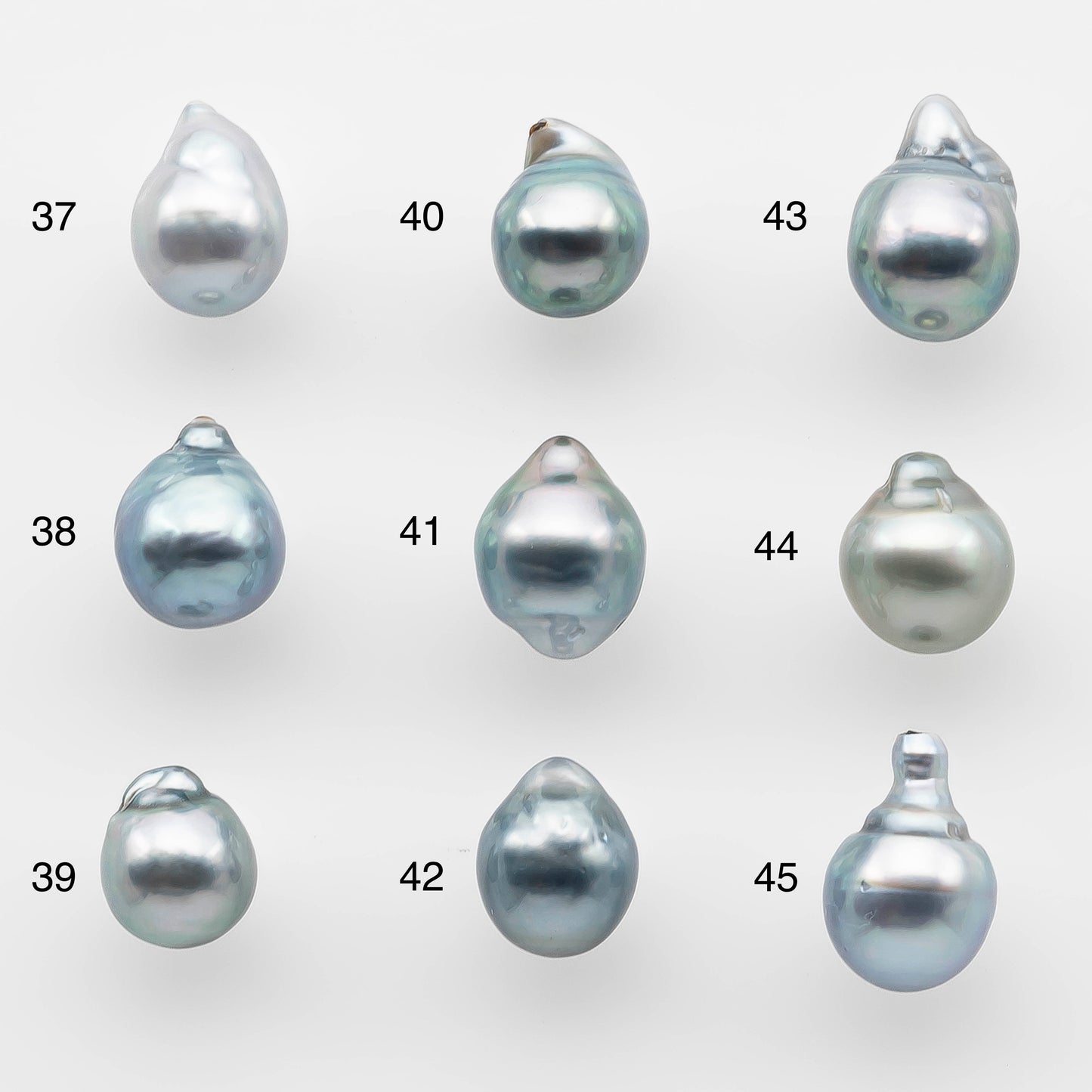 8-9mm High Quality Tahitian Pearl in Silver Blue or Gray Natural Color and Very Nice Luster, Single Piece Loose Undrilled, SKU # 2081TH